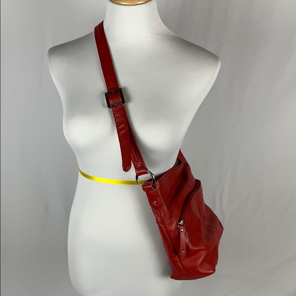 Stone & Co Red Leather Crossbody Bag - Picture 4 of 10